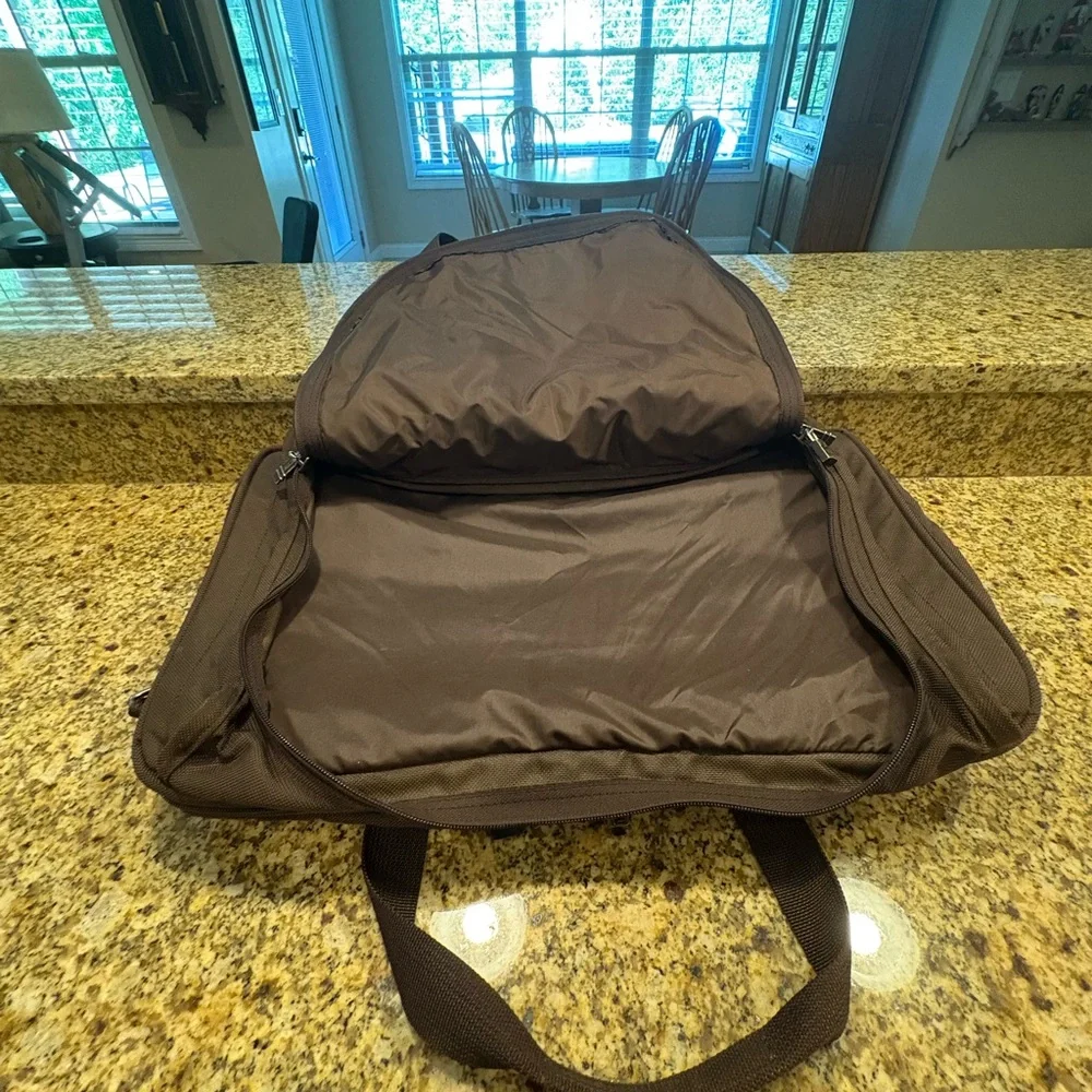 Tumi Vintage Brown Canvas Expandable Large Weekender Carry On Bag Travel 80-90s